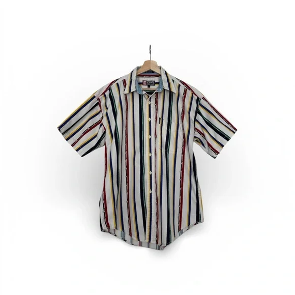 Vintage Chaps Ralph Lauren Novelty Golf club Striped print Men's Shirt Large - Picture 2 of 11